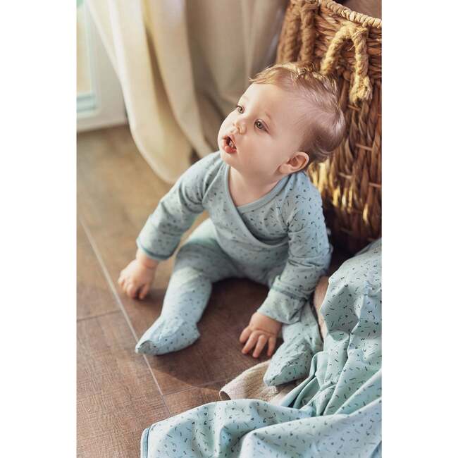 Silly Squiggle Footie, Royal Blue & White