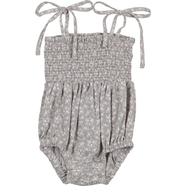 Textured Floral 2-Tired Short Skirt, Slate