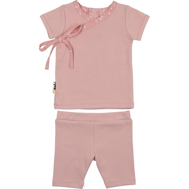 Speckled Wrap Top & Short Set, Mauve