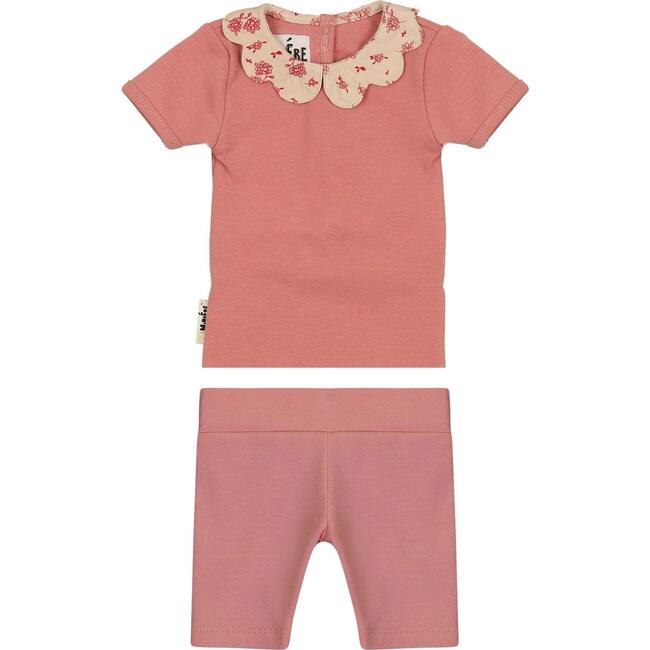 Scalloped Collar 2-Piece Set, Rose