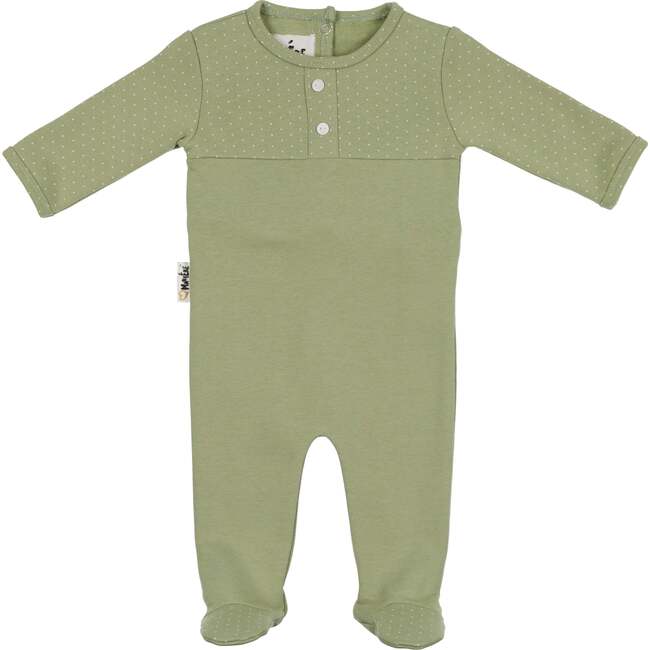 Textured Dot Footie, Sage