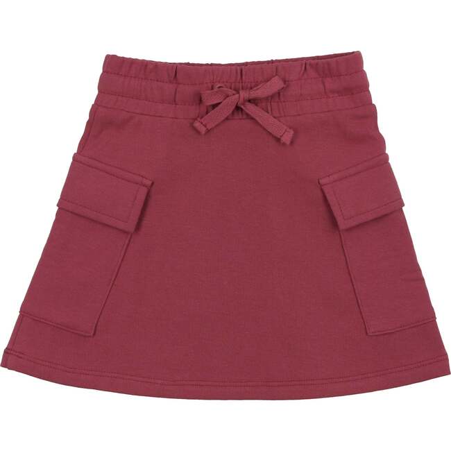 Rugby Stripe Pocket A-Line Short Skirt, Mauve