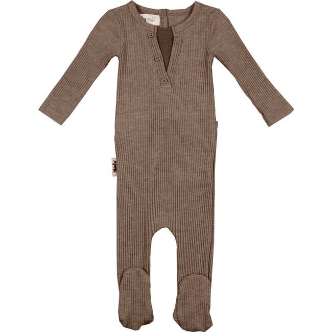 Ribbed Henley Footie, Taupe