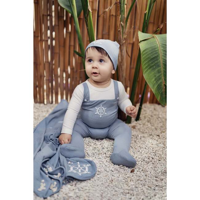 Sailor Overall Footie, Denim Blue