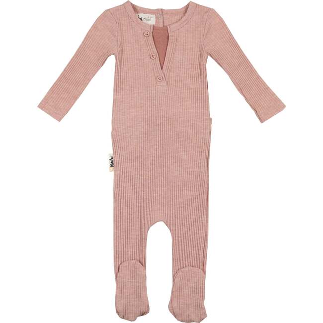 Ribbed Henley Footie, Mauve