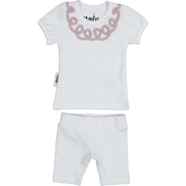 Soutache Design 2-Piece Top & Short Set, Mauve