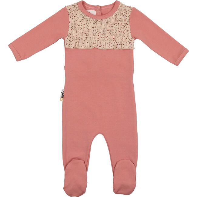 Speckled Smocked Footie, Rose