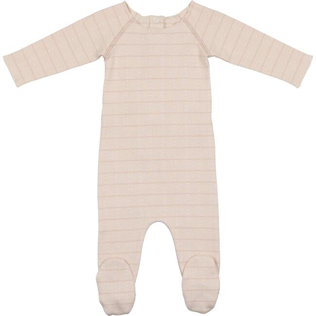 Raglan Sleeve Striped Footie, Sand