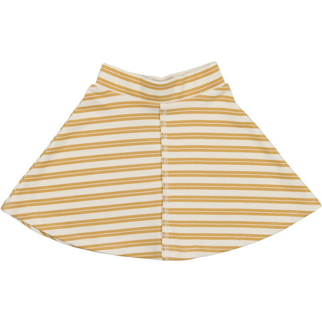 Horizontal Striped A-Line Short Skirt, Honey