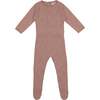 Honeycomb Knit Scallop Footie, Salmon - Footie Pajamas - 1 - thumbnail