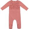 Ruffle Ruched Footie, Rose - Footie Pajamas - 1 - thumbnail