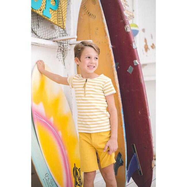 Horizontal Striped Boy Shorts, Honey