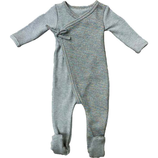 Lurex Wrap Footie, Grey & Multicolors - Footie Pajamas - 1