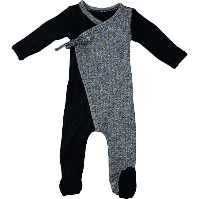 Lurex Wrap Footie, Black & Multicolors