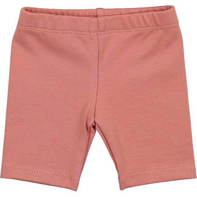 Horizontal Striped Short Leggings, Rose