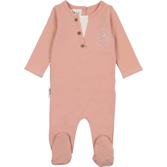 Island Print Henley Footie, Salmon