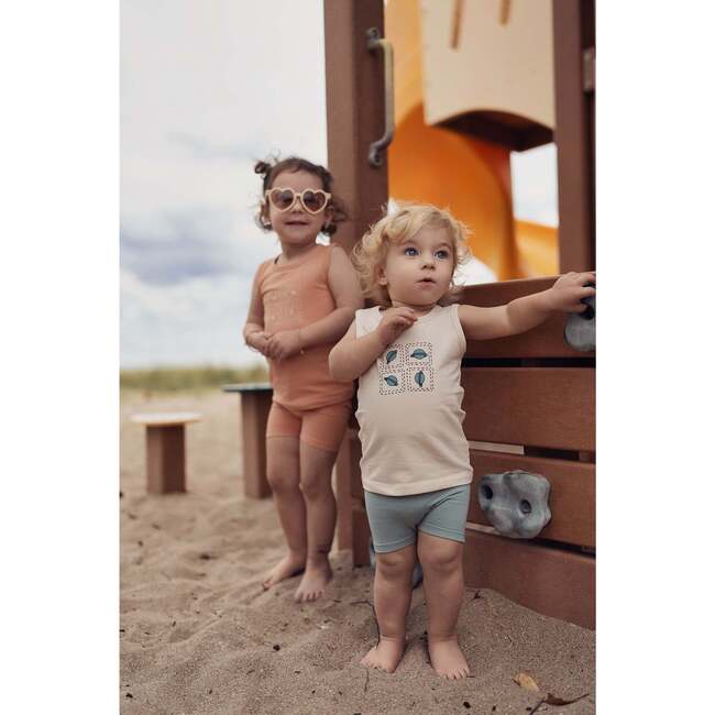 Girls Boxy Belt Bag Sleeveless Tee & Short Set, Coral