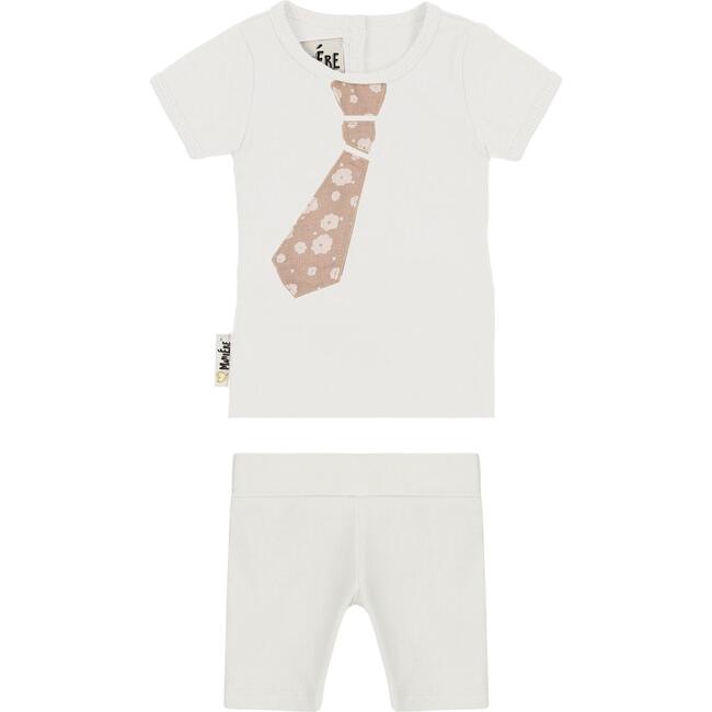 Fly Away Tie 2-Piece Top & Short Set, White