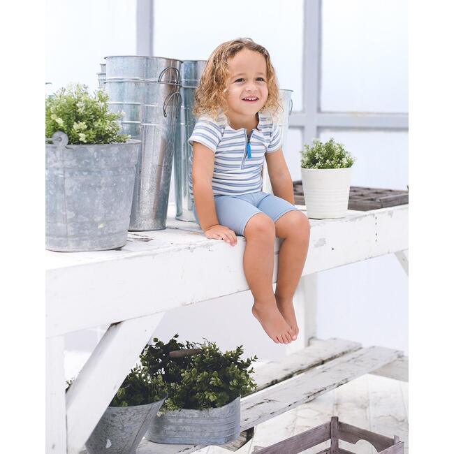 Horizontal Striped Short Leggings, Honey