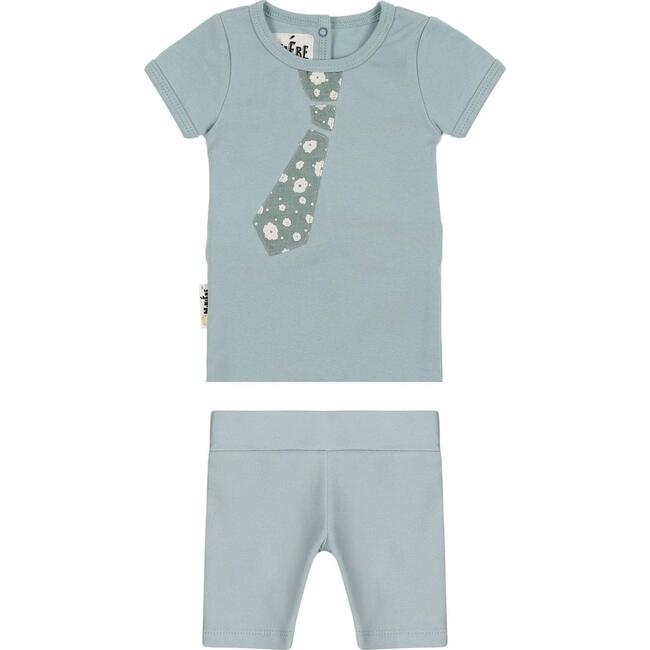 Fly Away Tie 2-Piece Top & Short Set, Powder Blue