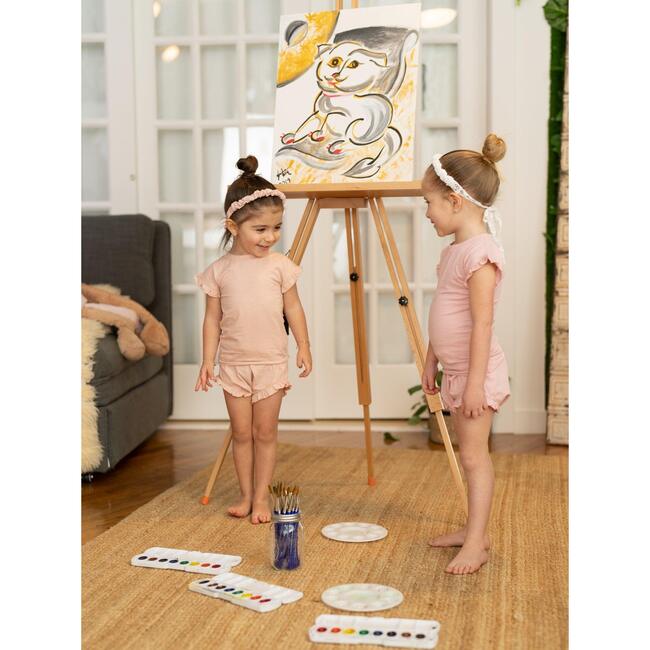 Frilled Sleeve Top & Short Set, Rose - Mixed Apparel Set - 3