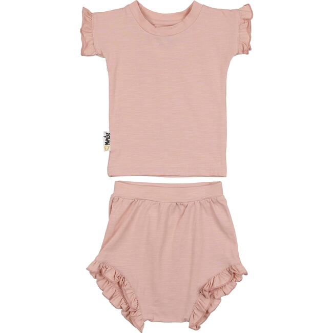 Frilled Sleeve Top & Short Set, Blush