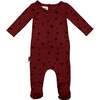 Pine Cone Print Footie, Maroon - Footie Pajamas - 1 - thumbnail