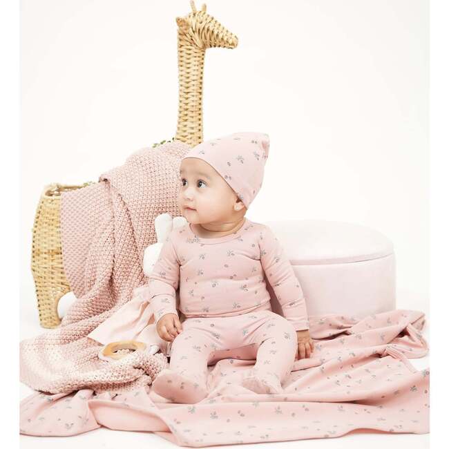 Pine Cone Print Footie, Maroon