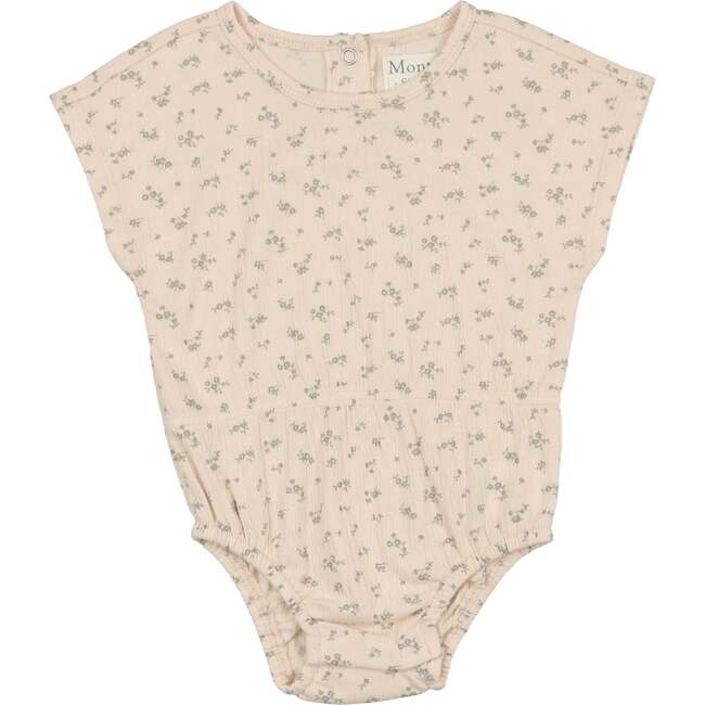 Girls Printed Gauze Romper, Sage