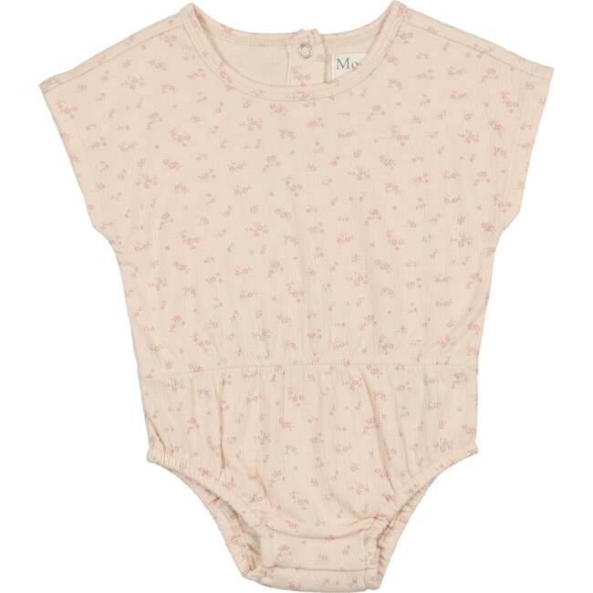 Girls Printed Gauze Romper, Mauve