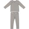 Directional Striped Raglan Sleeve Top & Pant Set, Black - Mixed Apparel Set - 1 - thumbnail