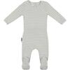 Directional Striped Footie, Sage - Footie Pajamas - 1 - thumbnail
