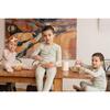Directional Striped Raglan Sleeve Top & Pant Set, Strawberry - Mixed Apparel Set - 3