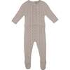 Pretty Pointelle Knit Footie, Beige - Footie Pajamas - 1 - thumbnail