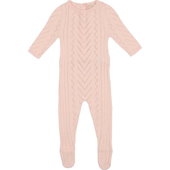 Pretty Pointelle Knit Footie, Peach