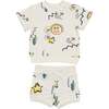 Coloring Book Print Tee & Short Set, White - Mixed Apparel Set - 1 - thumbnail