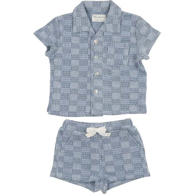 Cool Cabana Collared Shirt & Short Set, Ocean - Mixed Apparel Set - 1