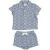 Cool Cabana Collared Shirt & Short Set, Ocean - Mixed Apparel Set - 1 - thumbnail