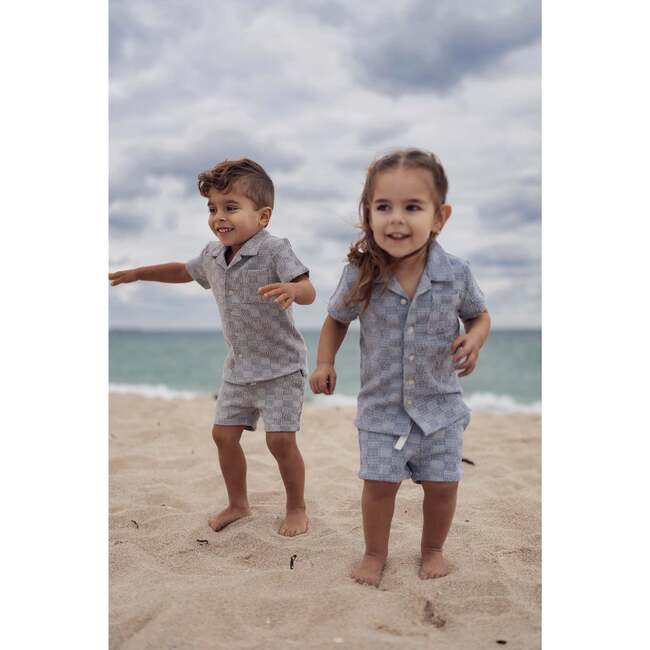 Cool Cabana Collared Shirt & Short Set, Ocean - Mixed Apparel Set - 2