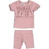 Chest Ruffle 2-Piece Top & Short Set, Mauve - Mixed Apparel Set - 1 - thumbnail