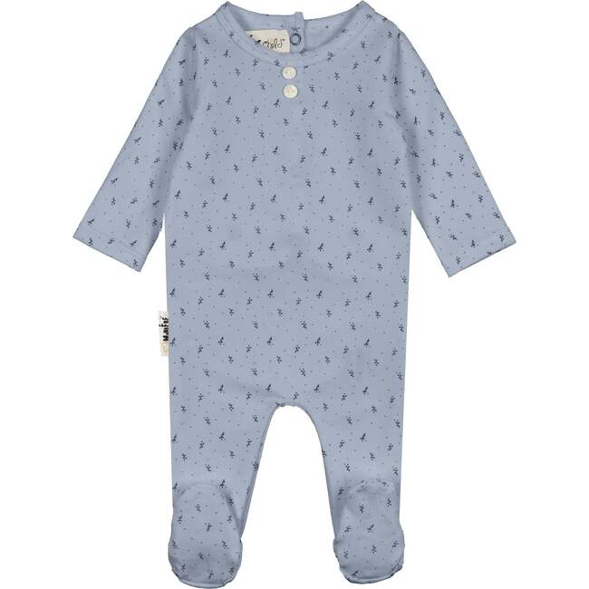 Buttons & Polka Dots Footie, Aqua