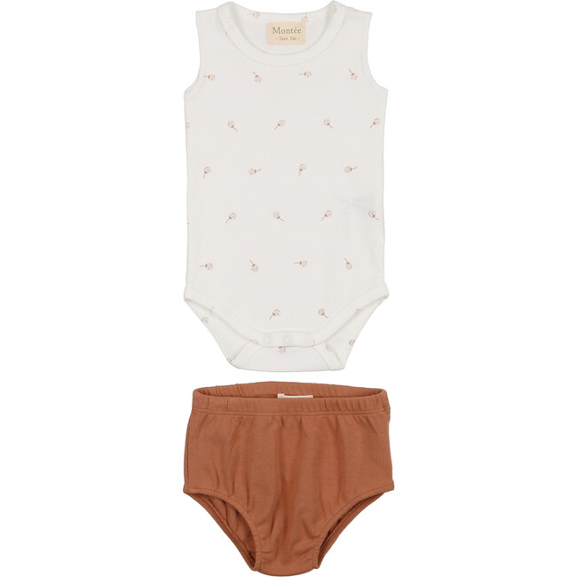 Boys Sleeveless Onesie & Bloomers Set, Camel