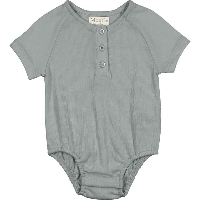 Boys Printed Gauze Romper, Sage