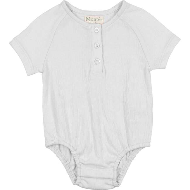 Boys Printed Gauze Romper, White