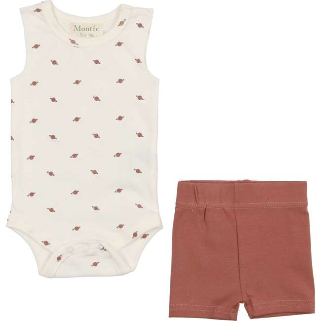 Boys Onesie & Short Set, Planet & Rust