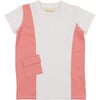Colorblock Pocket Short Sleeves Tee, White & Coral - Shirts - 3 - thumbnail