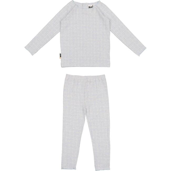 Box Design Raglan Sleeve Top & Pant Set, Baby Blue