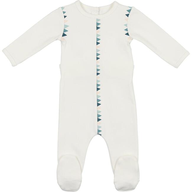 Boys Triangle Print Footie, White