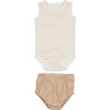 Boys Striped Top With Bloomer, Sand - Onesies - 1 - thumbnail