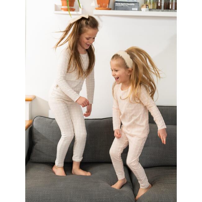 Box Design Raglan Sleeve Top & Pant Set, Ivory